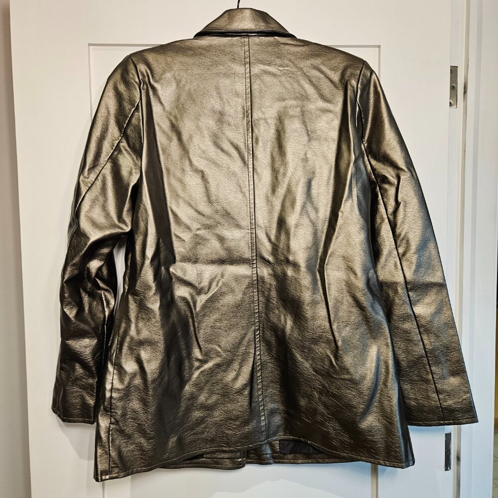Cleo Metallic Silver Blazer Jacket - Picture 3 of 7